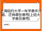 上海纽约大学一年学费多少钱，还有哪些费用(上纽大学费及费用)