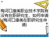 梅河口康美职业技术学院有没有在职研究生，如何申请(梅河口康美在职研究生申请)