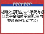 湖南交通职业技术学院有哪些奖学金和助学金呢(湖南交通职院奖助学金)