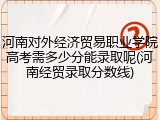 河南对外经济贸易职业学院高考需多少分能录取呢(河南经贸录取分数线)
