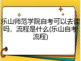 乐山师范学院自考可以去读吗，流程是什么(乐山自考流程)