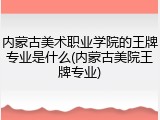 内蒙古美术职业学院的王牌专业是什么(内蒙古美院王牌专业)