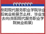 岳阳现代服务职业学院毕业后就业前景怎么样，毕业生去向(岳阳现代服务职业学院就业前景)