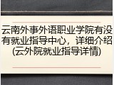 云南外事外语职业学院有没有就业指导中心，详细介绍(云外院就业指导详情)