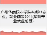 广州华商职业学院有哪些专业，就业前景如何(华商专业就业前景)