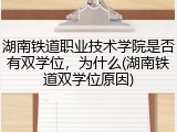湖南铁道职业技术学院是否有双学位，为什么(湖南铁道双学位原因)