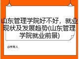 山东管理学院好不好，就业现状及发展趋势(山东管理学院就业前景)