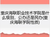 重庆海联职业技术学院是什么级别，公办还是民办(重庆海联学院性质)