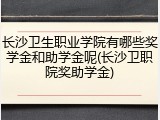 长沙卫生职业学院有哪些奖学金和助学金呢(长沙卫职院奖助学金)