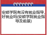 安顺学院有没有就业指导，好就业吗(安顺学院就业指导及前景)