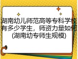 湖南幼儿师范高等专科学校有多少学生，师资力量如何(湖南幼专师生规模)