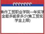 焦作工贸职业学院一年奖学金最多能拿多少(焦工贸奖学金上限)