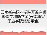 云南新兴职业学院开设有哪些奖学和助学金(云南新兴职业学院奖助学金)