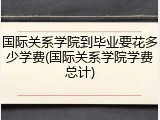 国际关系学院到毕业要花多少学费(国际关系学院学费总计)