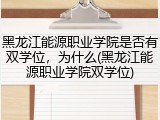 黑龙江能源职业学院是否有双学位，为什么(黑龙江能源职业学院双学位)