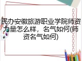 民办安徽旅游职业学院师资力量怎么样，名气如何(师资名气如何)
