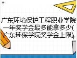 广东环境保护工程职业学院一年奖学金最多能拿多少(广东环保学院奖学金上限)
