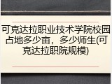 可克达拉职业技术学院校园占地多少亩，多少师生(可克达拉职院规模)