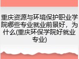 重庆资源与环境保护职业学院哪些专业就业前景好，为什么(重庆环保学院好就业专业)