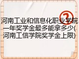 河南工业和信息化职业学院一年奖学金最多能拿多少(河南工信学院奖学金上限)