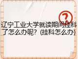 辽宁工业大学就读期间挂科了怎么办呢？(挂科怎么办)