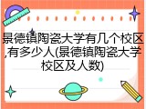 景德镇陶瓷大学有几个校区,有多少人(景德镇陶瓷大学校区及人数)