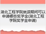 湖北工程学院就读期间可以申请哪些奖学金(湖北工程学院奖学金申请)