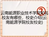 云南能源职业技术学院知名校友有哪些，校史介绍(云南能源学院校友校史)