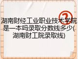 湖南财经工业职业技术学院是一本吗录取分数线多少(湖南财工院录取线)
