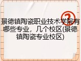 景德镇陶瓷职业技术学院有哪些专业，几个校区(景德镇陶瓷专业校区)