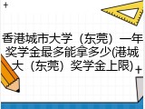香港城市大学（东莞）一年奖学金最多能拿多少(港城大（东莞）奖学金上限)