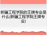 新疆工程学院的王牌专业是什么(新疆工程学院王牌专业)