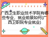 广西卫生职业技术学院有哪些专业，就业前景如何(广西卫职院专业就业)