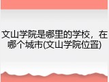 文山学院是哪里的学校，在哪个城市(文山学院位置)