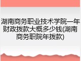 湖南商务职业技术学院一年财政拨款大概多少钱(湖南商务职院年拨款)