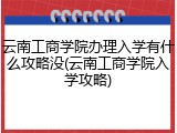 云南工商学院办理入学有什么攻略没(云南工商学院入学攻略)