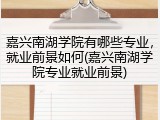 嘉兴南湖学院有哪些专业，就业前景如何(嘉兴南湖学院专业就业前景)