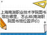 上海南湖职业技术学院图书馆在哪里，怎么样(南湖职院图书馆位置评价)