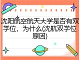 沈阳航空航天大学是否有双学位，为什么(沈航双学位原因)