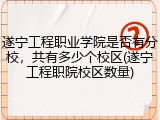 遂宁工程职业学院是否有分校，共有多少个校区(遂宁工程职院校区数量)