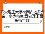 西安理工大学校园占地多少亩，多少师生(西安理工面积师生数)
