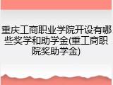 重庆工商职业学院开设有哪些奖学和助学金(重工商职院奖助学金)