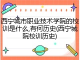 西宁城市职业技术学院的校训是什么,有何历史(西宁城院校训历史)