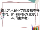 湖北艺术职业学院要招专升本吗，如何参考(湖北专升本招生参考)