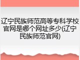 辽宁民族师范高等专科学校官网是哪个网址多少(辽宁民族师范官网)