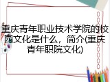 重庆青年职业技术学院的校园文化是什么，简介(重庆青年职院文化)