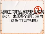 湖南工商职业学院招生编码多少，隶属哪个部门(湖南工商招生代码归属)