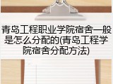 青岛工程职业学院宿舍一般是怎么分配的(青岛工程学院宿舍分配方法)