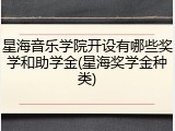 星海音乐学院开设有哪些奖学和助学金(星海奖学金种类)
