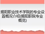 揭阳职业技术学院的专业设置概况介绍(揭阳职院专业概览)